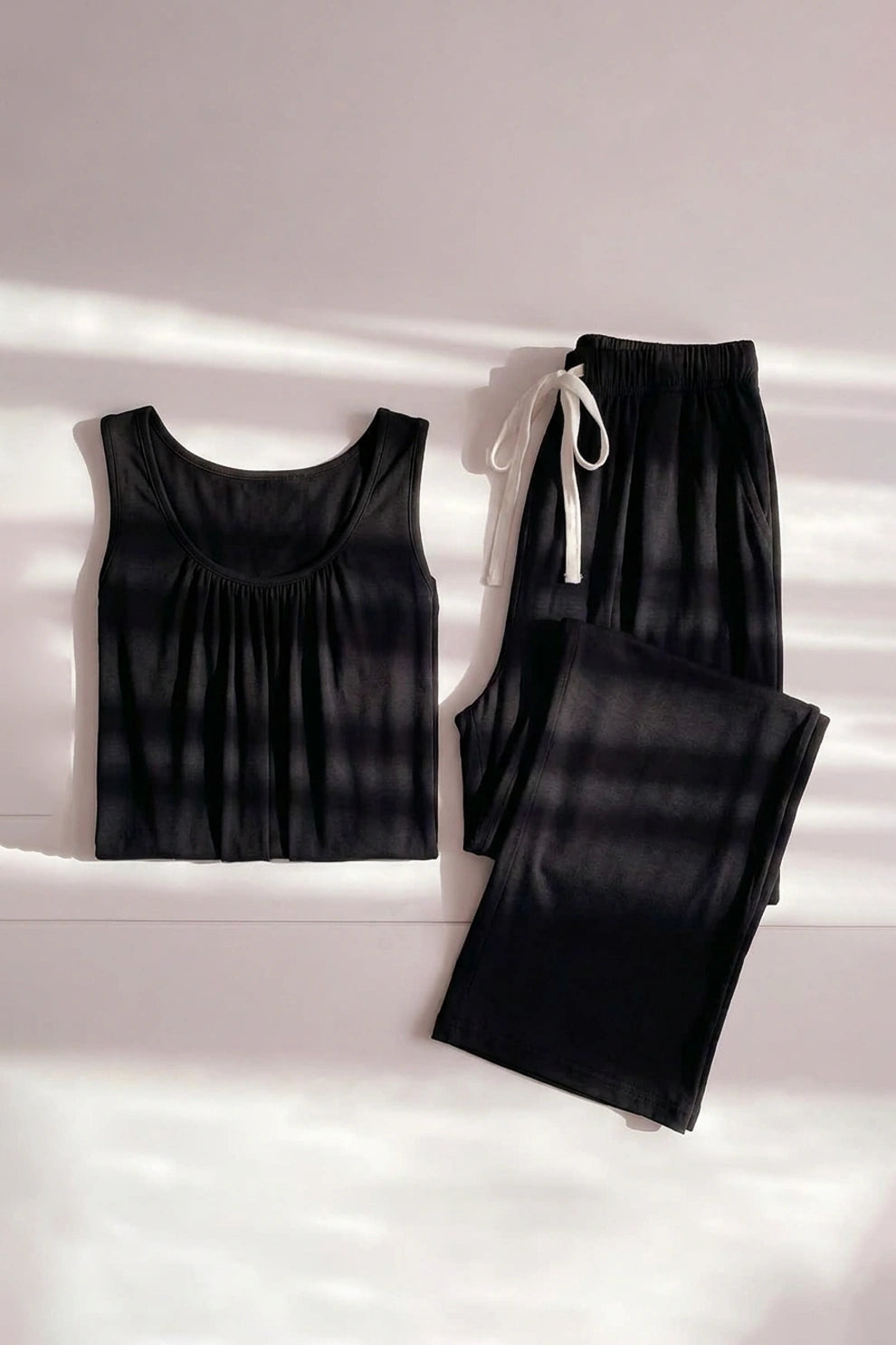 Black Sando Tshirt With PLazo Pajama