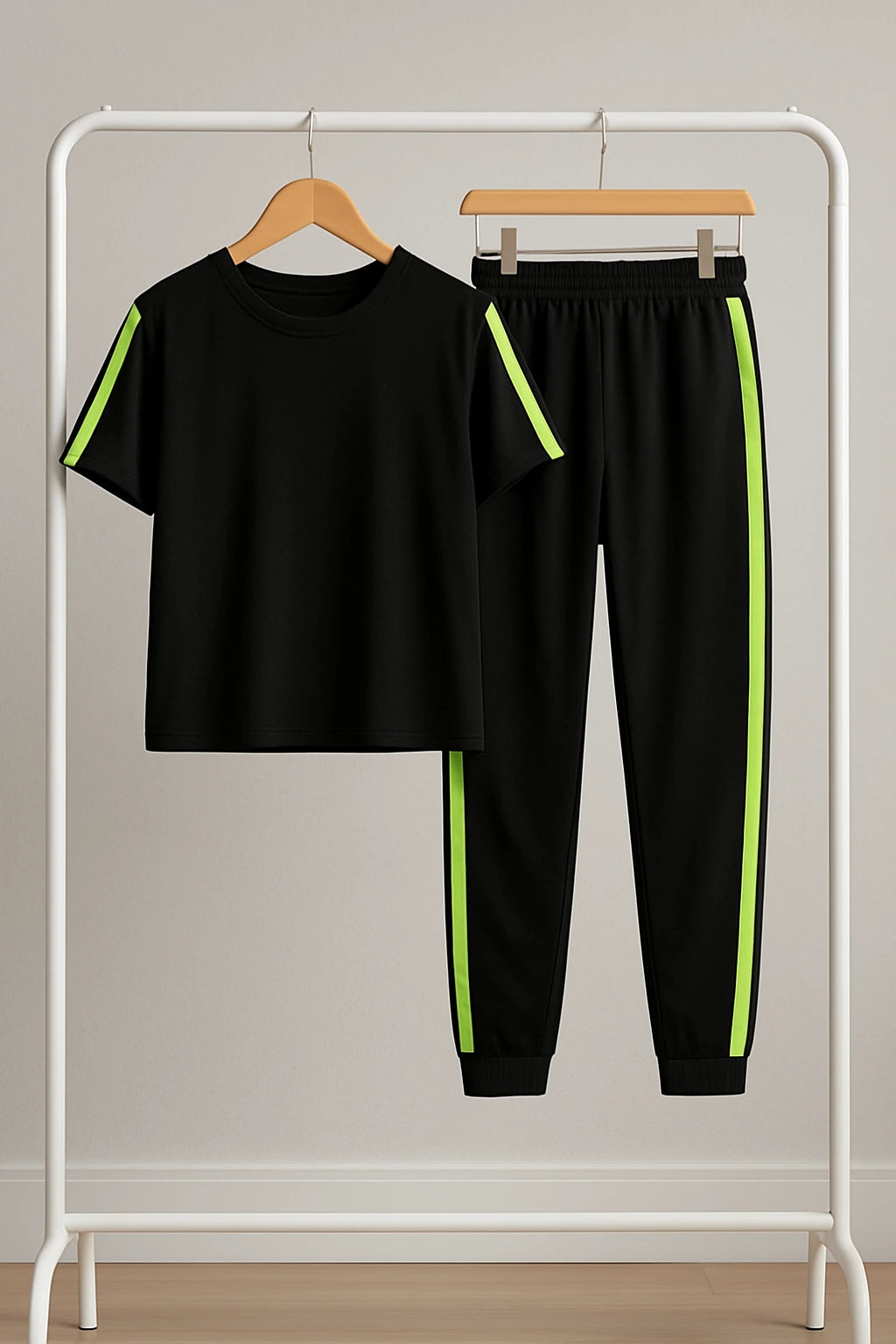 GREEN BLACK GYM SUIT