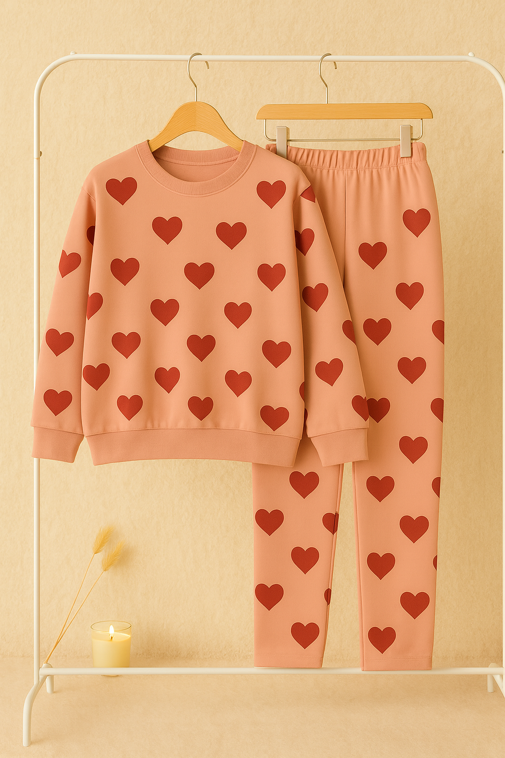 Winter Pink Dilbar Co-Ord Set Night Suit