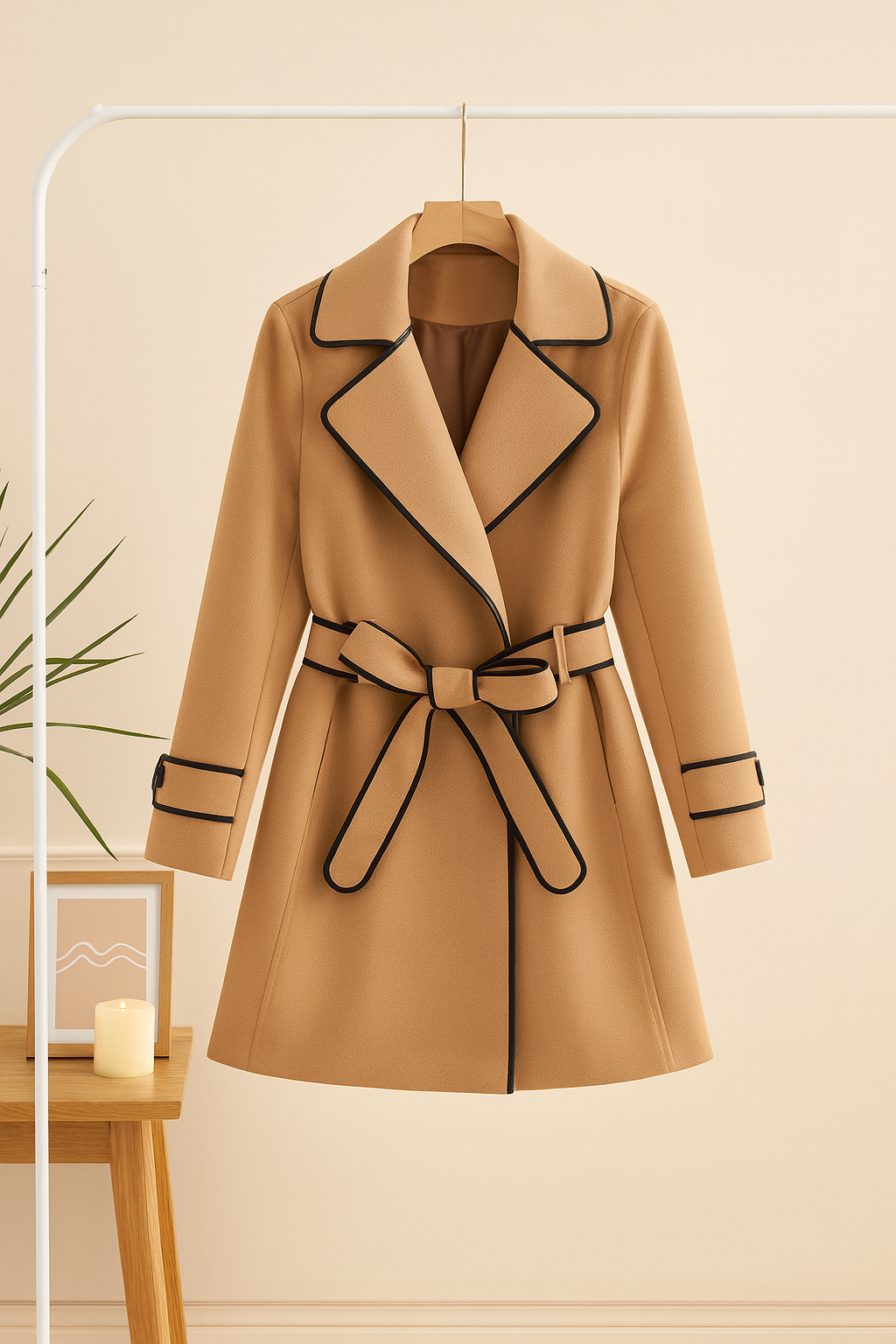 Winter Fleece Long Coat - Brown