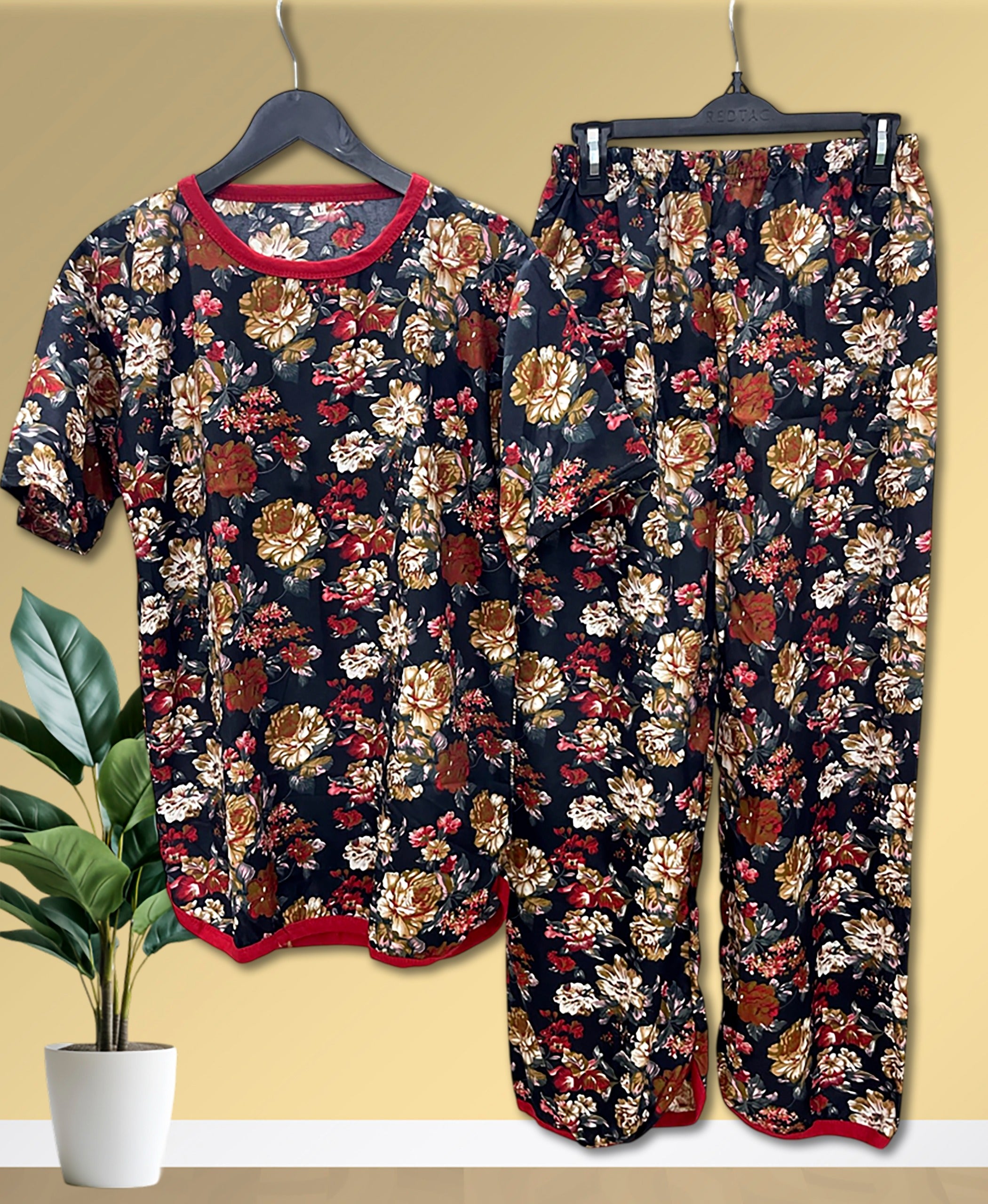 MIDNIGHT ROSE PRINTED SHIRT AND TROUSER