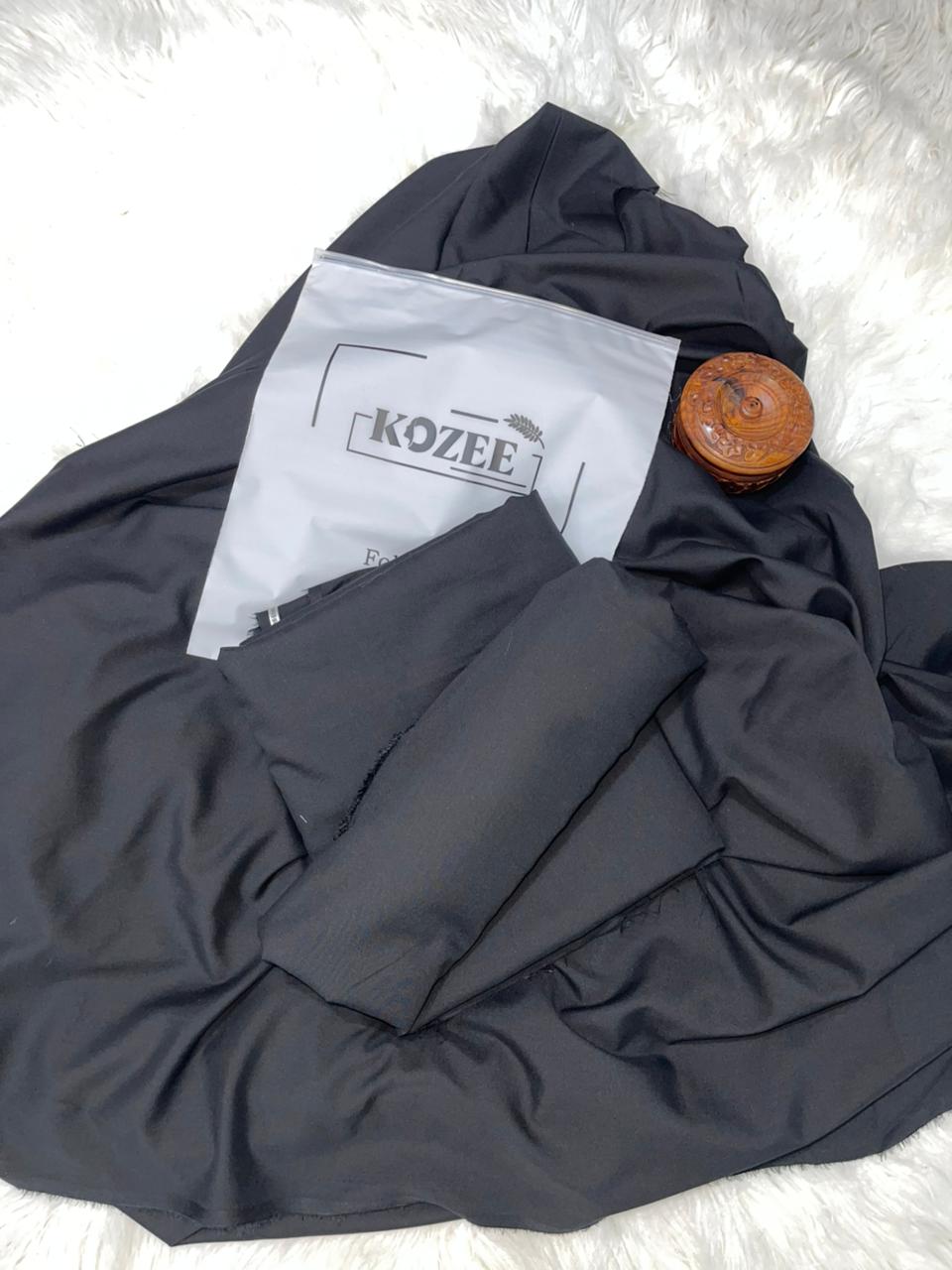 JET Black - Zauq - Men's Unstitched Luxury Wash & Wear Fabric