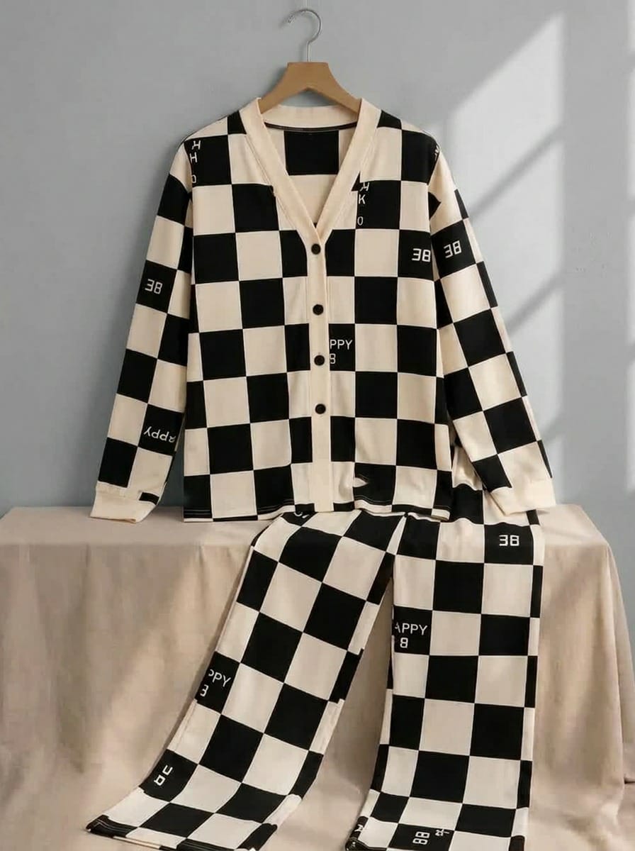 Checker Button Down Suit