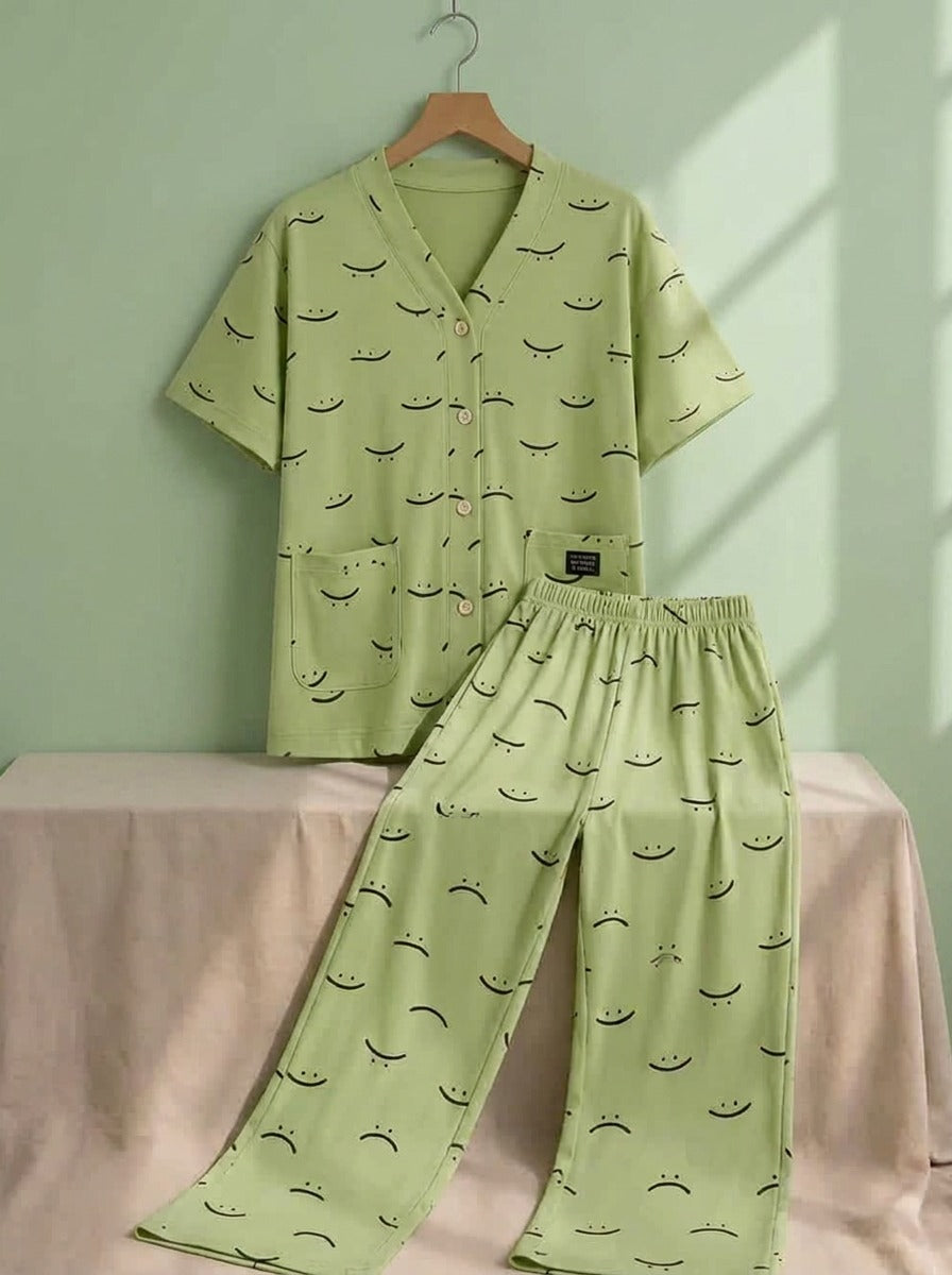 Smiley Button Down Suit