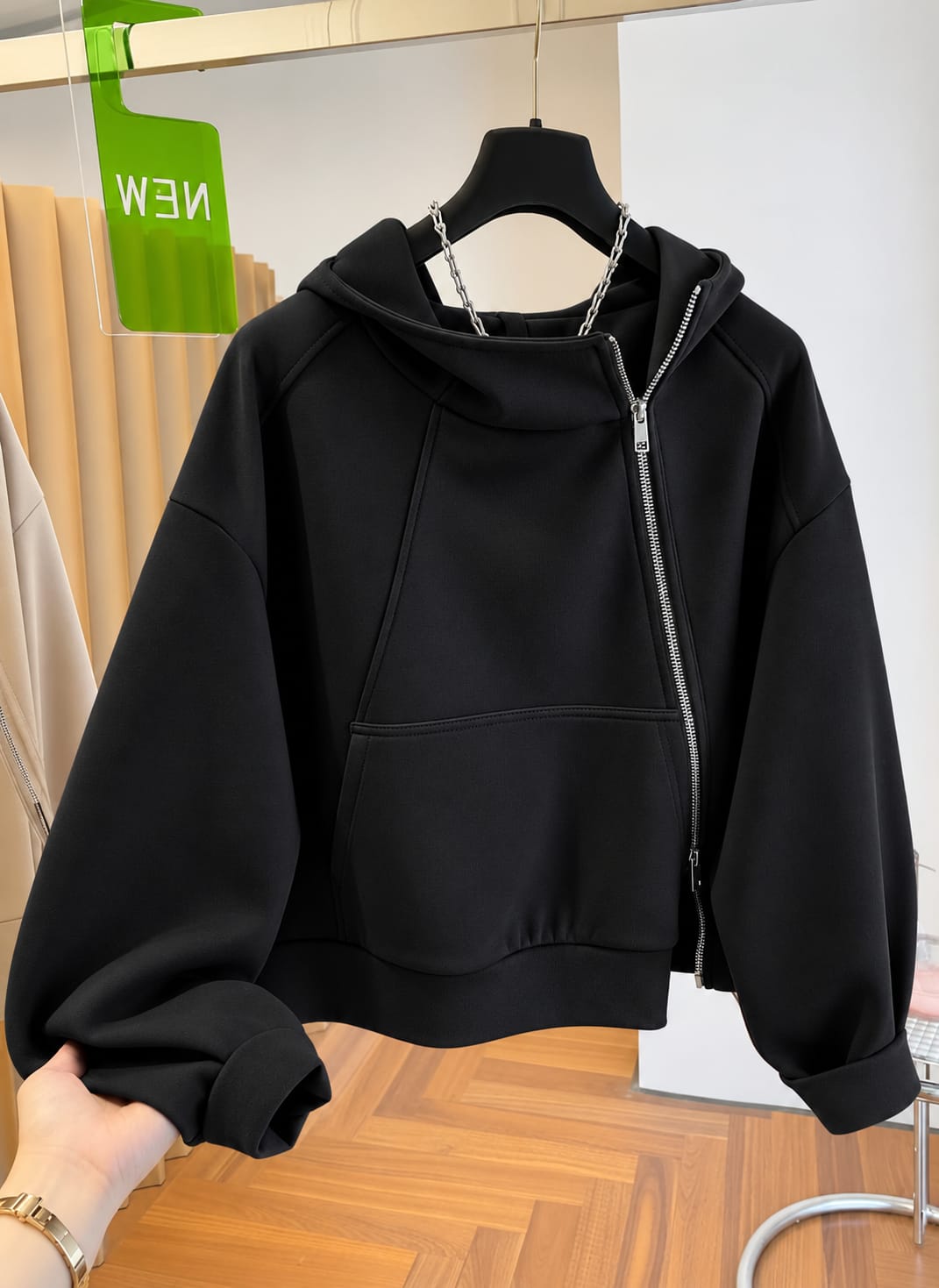 Zip Up Hoodie black