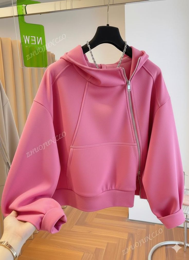 Zip Up Hoodie pink