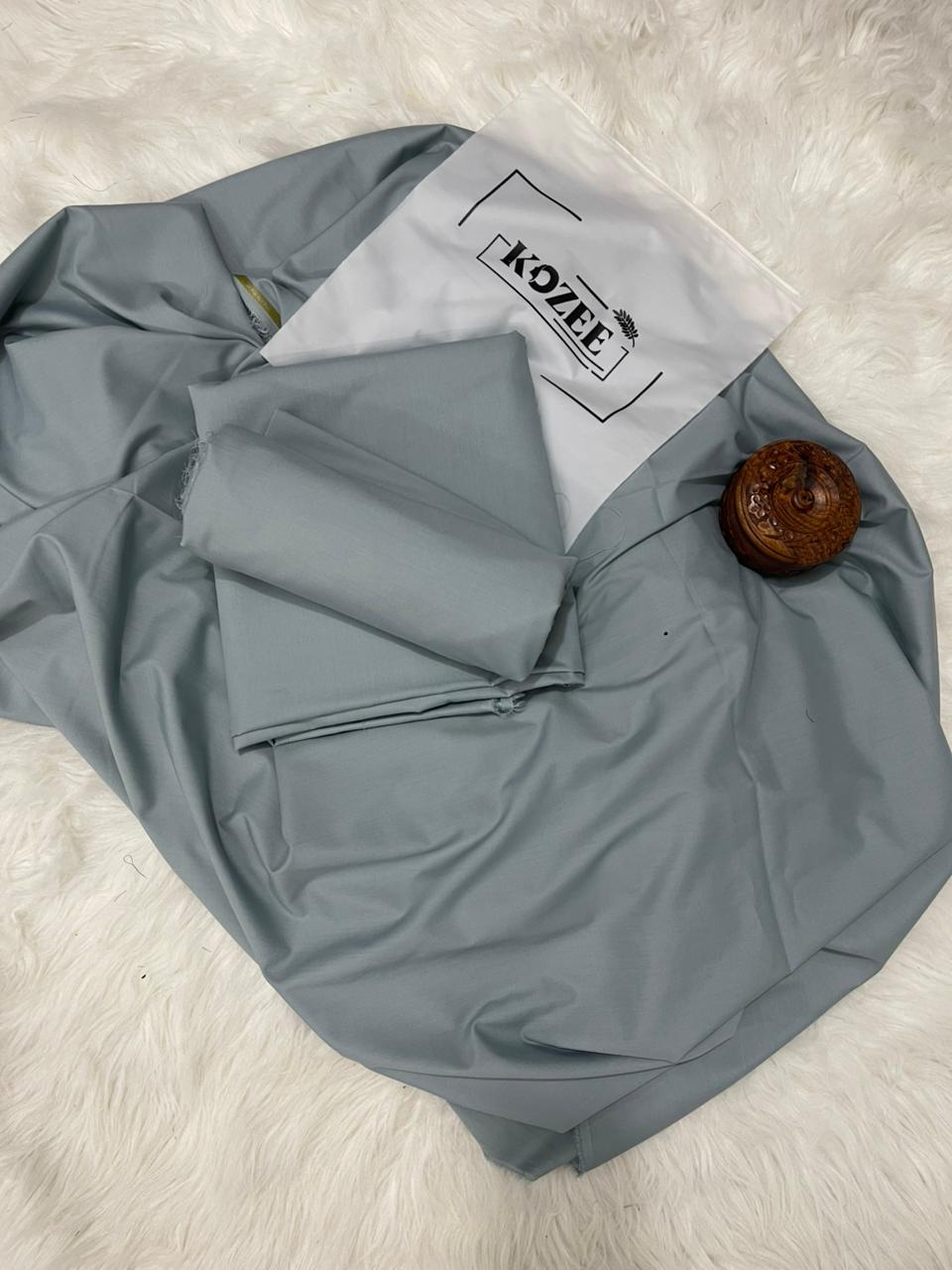 English Grey - Zauq - Men's Unstitched Luxury Wash & Wear Fabric