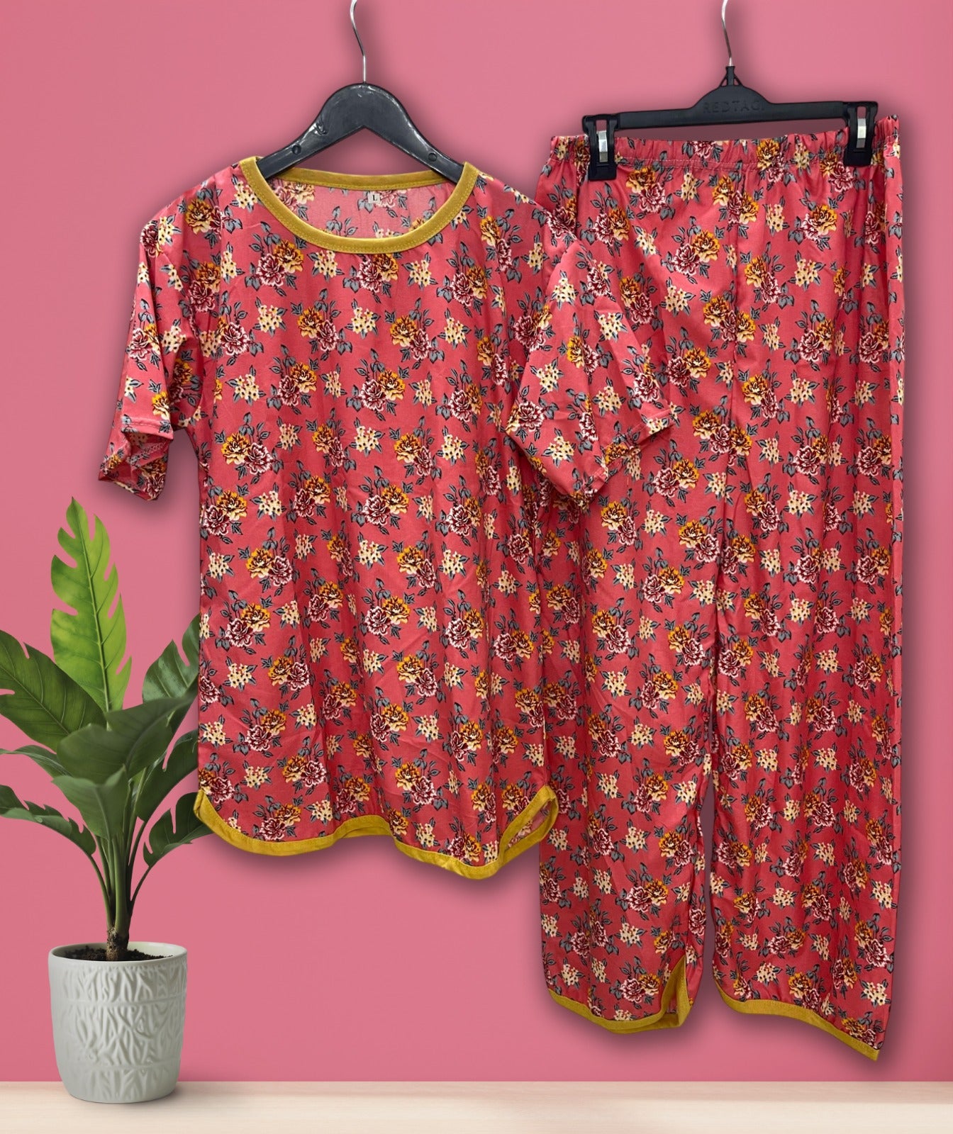 SUMMER BLUSH PRINTED SHIRT AND TROUSER