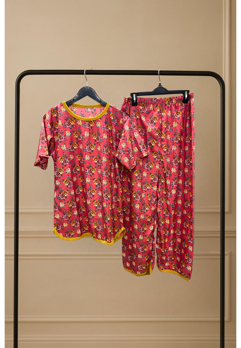 SUMMER BLUSH PRINTED SHIRT AND TROUSER