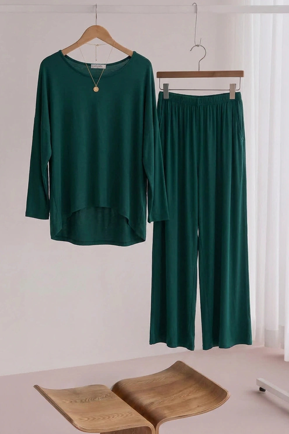 Persian Blue V-Neck Women Night Suit PJ Set