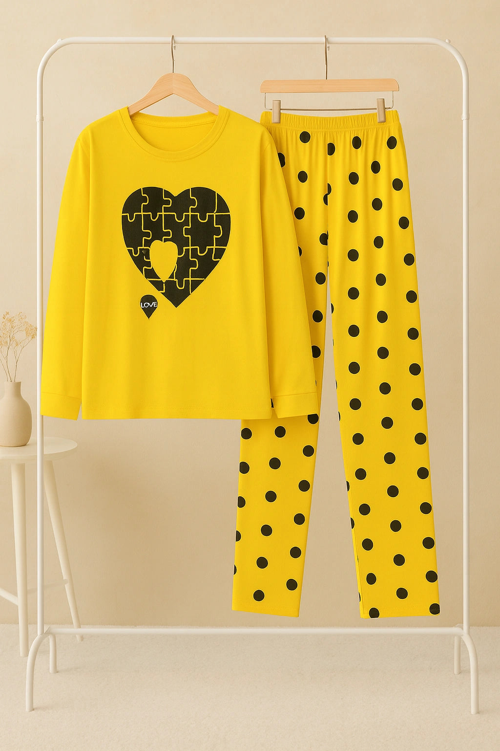 Yellow Puzzle Heart