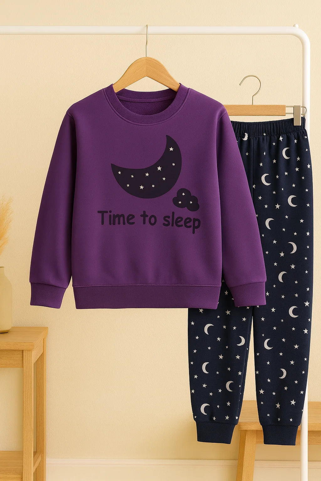 Winter Purple Time To Sleep Co-Ord Set Night Suit