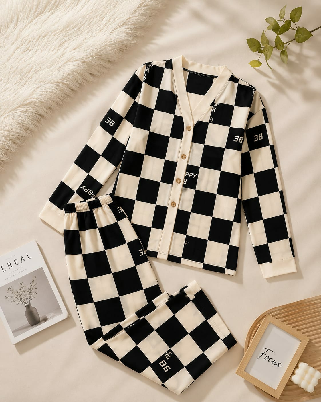 Checker Button Down Suit