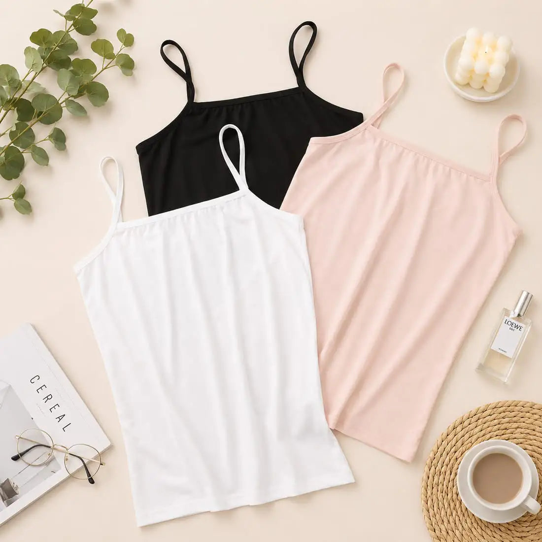  - Women’s Basic Camisole Tank Top Set