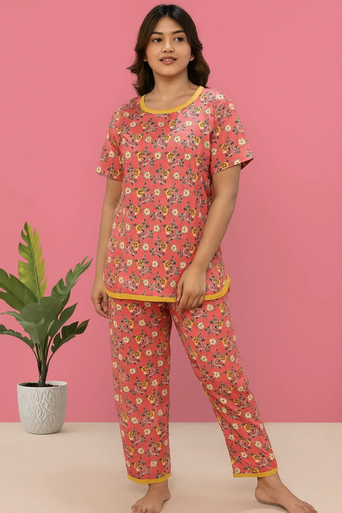 SUMMER BLUSH PRINTED SHIRT AND TROUSER