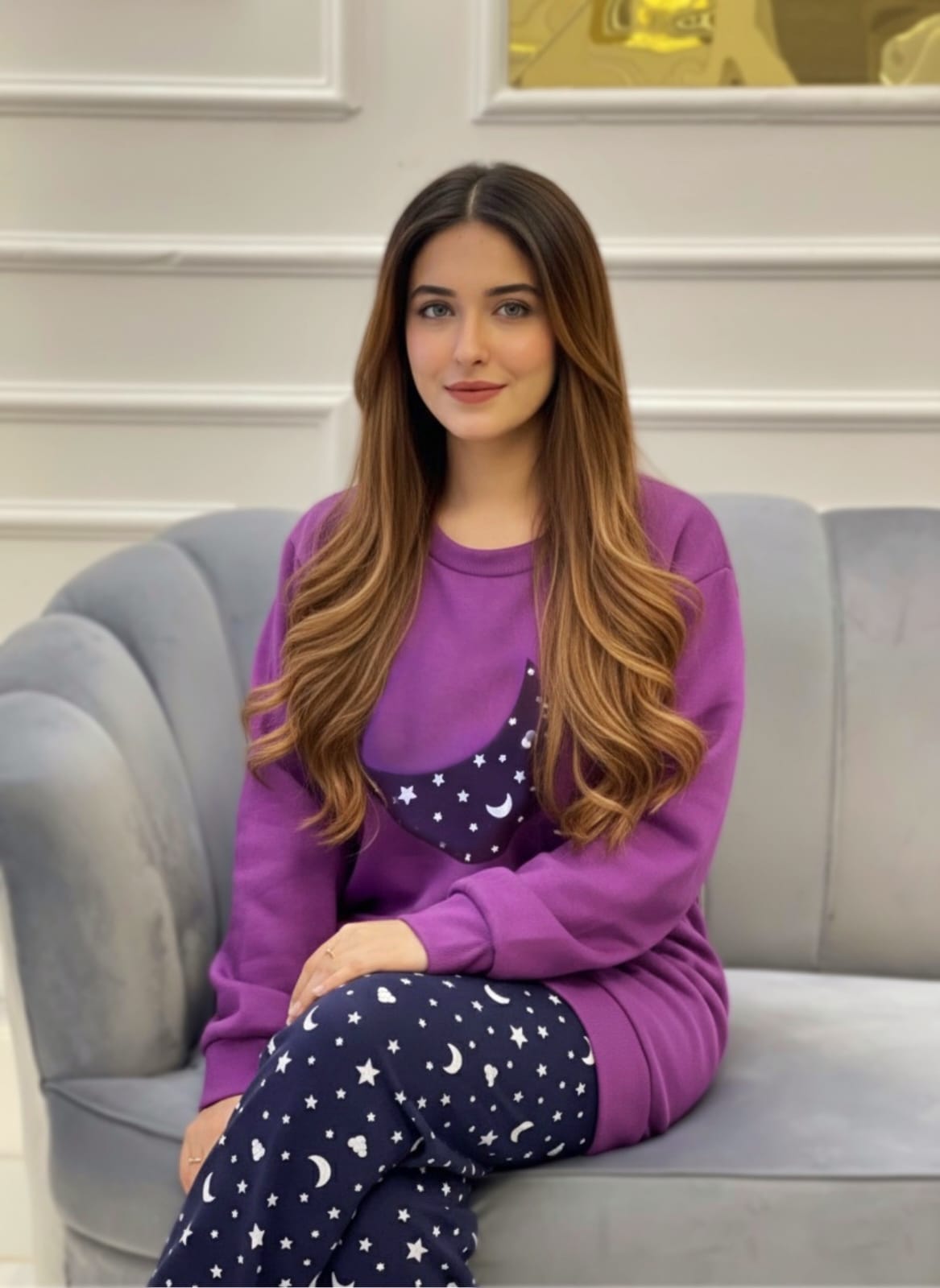 Winter Purple Time To Sleep Co-Ord Set Night Suit